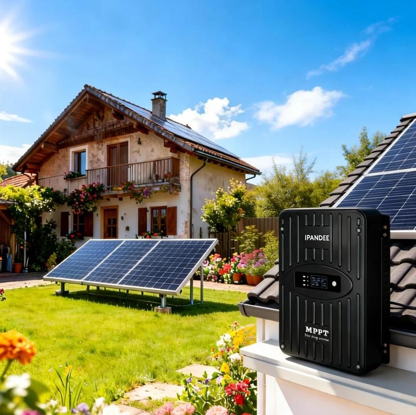 60A 12V 24V Auto MPPT Solar Charge Controller Fanless Aluminum Cooling Off Grid