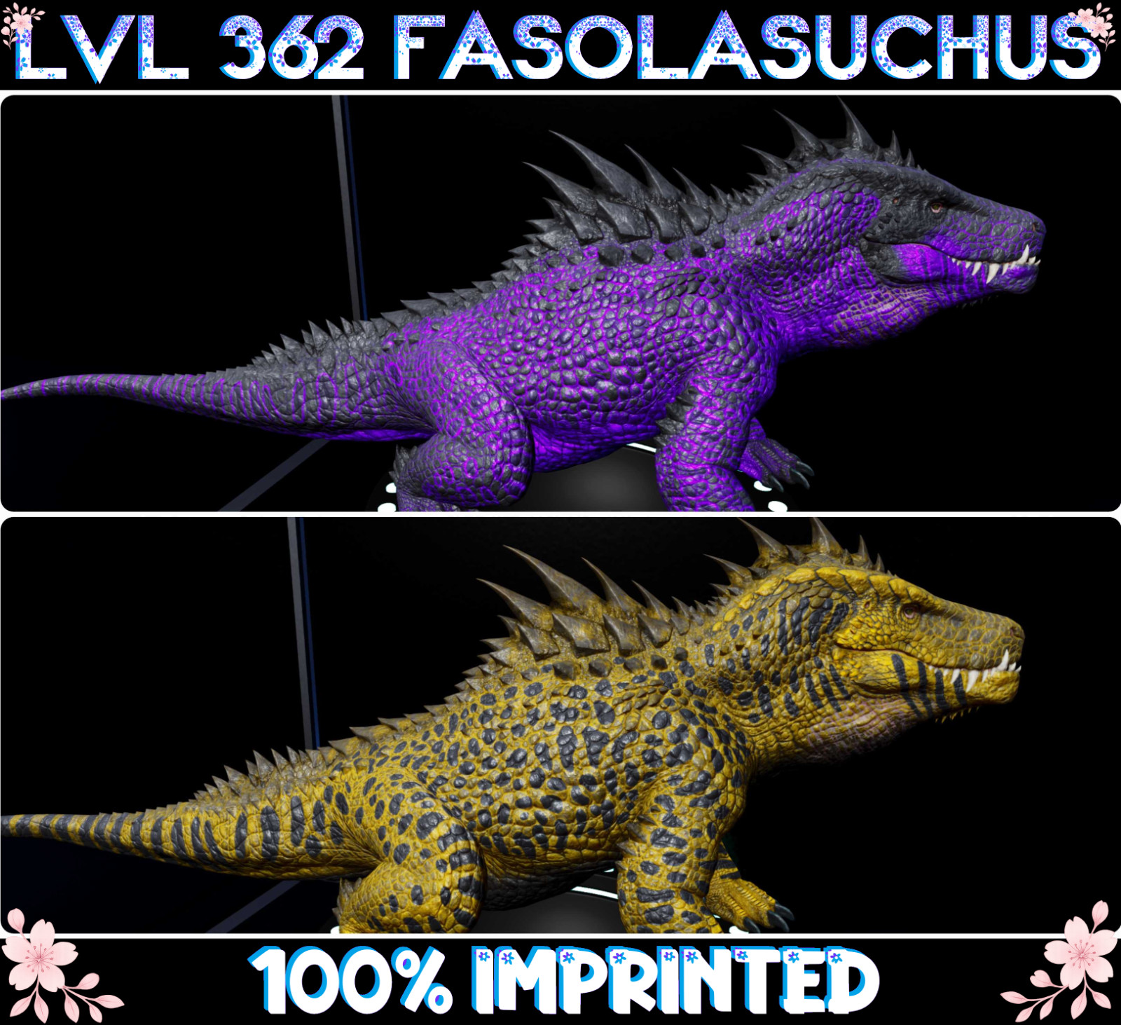 Lvl 362 Fasolasuchus [100%IMP] ARK🌸 Survival Ascended ASA PVE (Faso/Fasos)