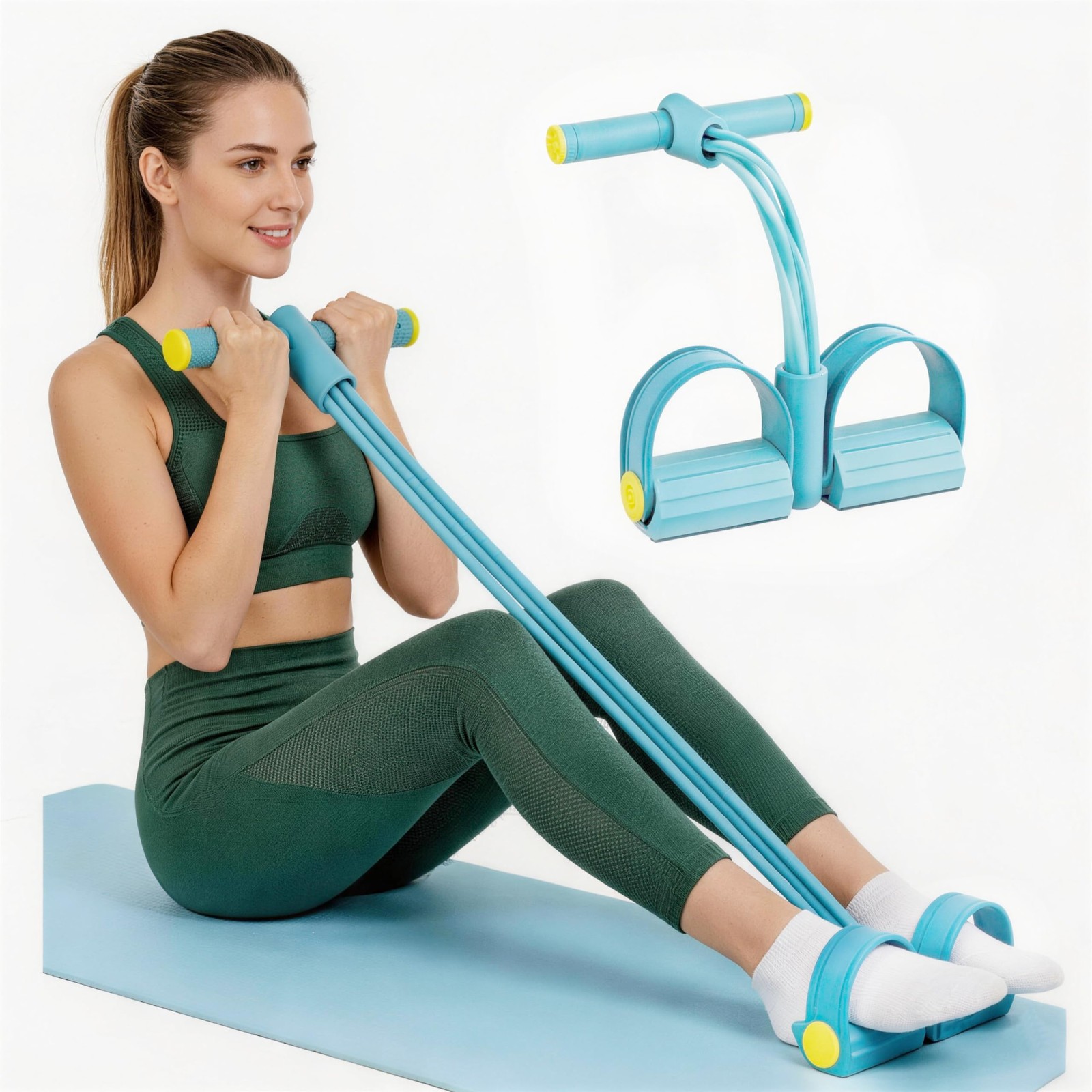 Pedal Resistance Bands with Handles, 6-Tube Upgrade Portable Pedal Resistance...