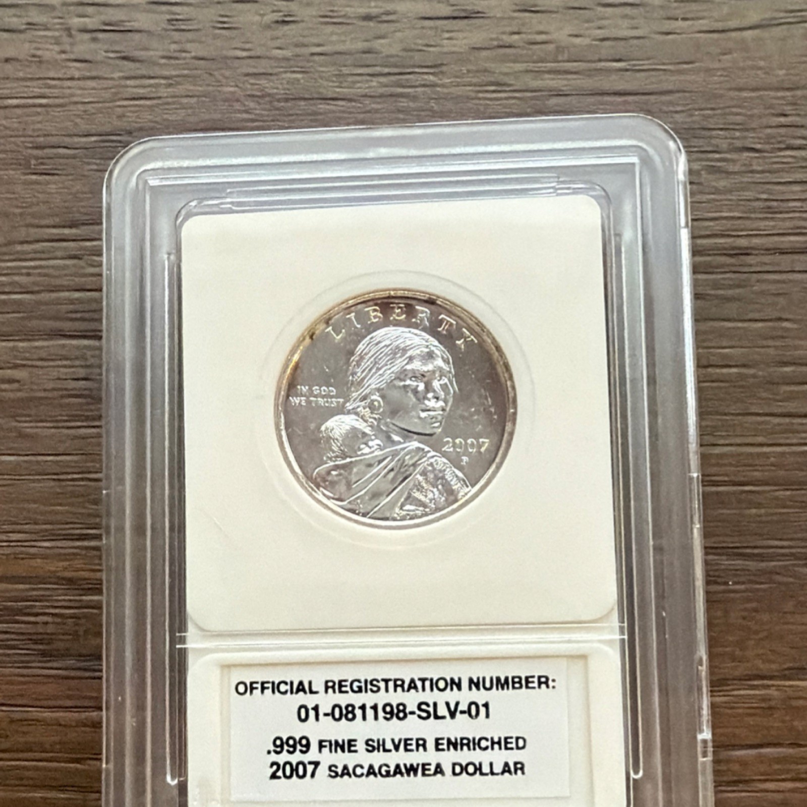 Five (5), 2007 Sacagawea .999 Silver Plated.