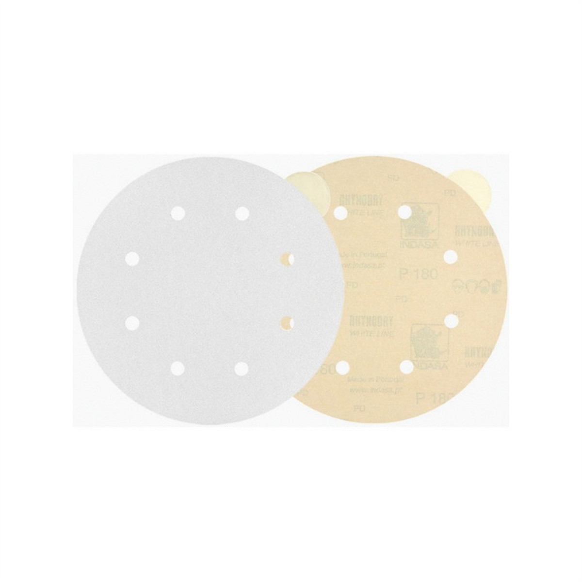 Indasa USA,Inc. 60-400 Rhynostick White Line Abrasive Solid Disc, 6 in Dia, 400