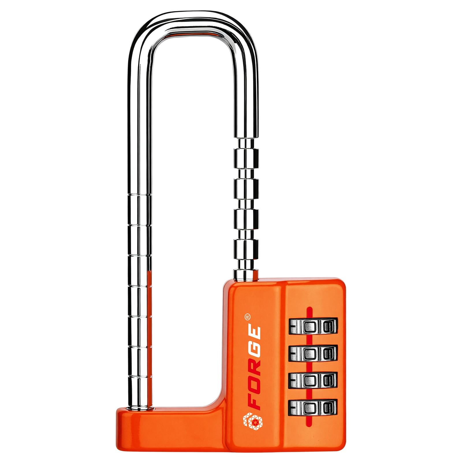 FORGE 2A837C 4-Digit Heavy Duty Waterproof Padlock Adjustable Shackle
