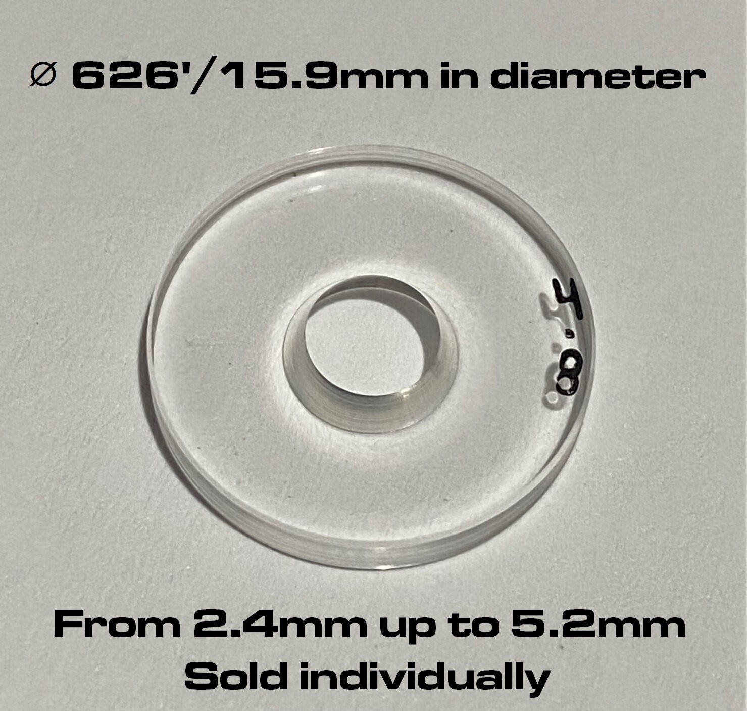 .626'/15.9mm Old Style Walther Slimline Clear Front sight inserts