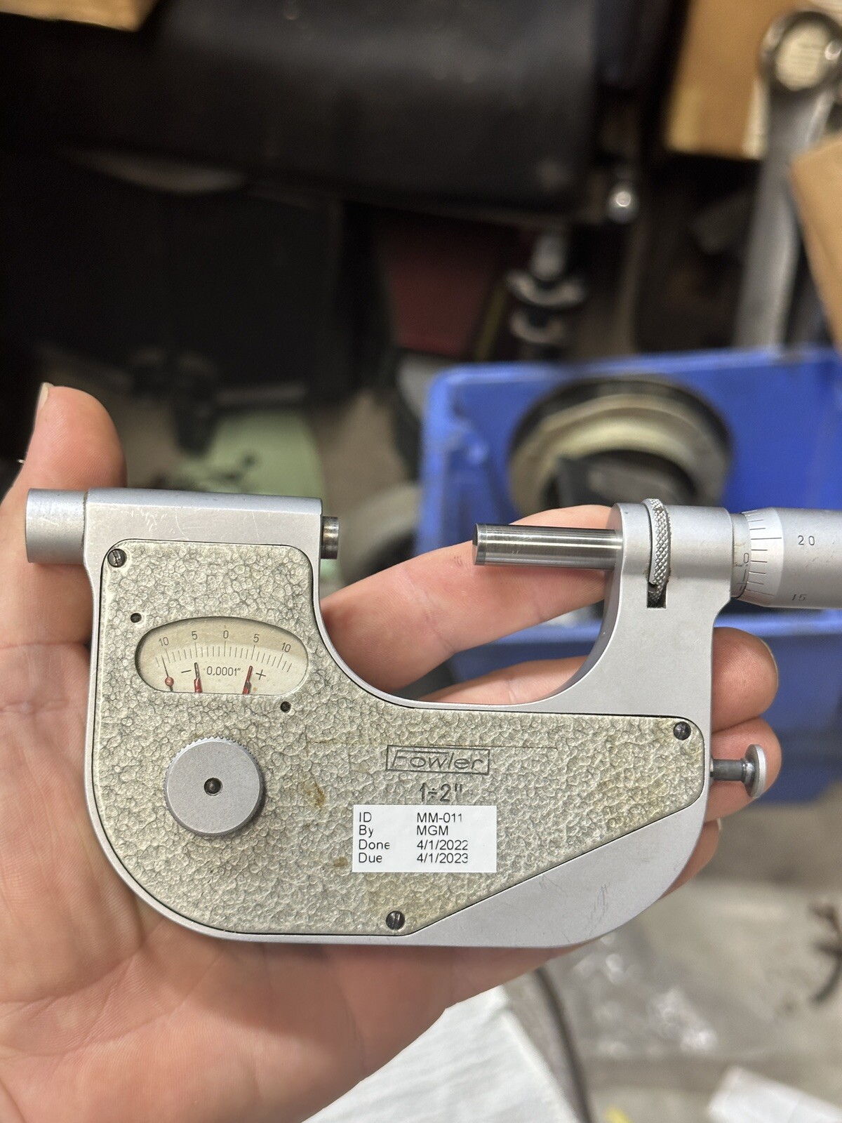 FOWLER / VIS 0-1” .0001” INDICATING MICROMETER COMPARATOR Machinist Tool Maker
