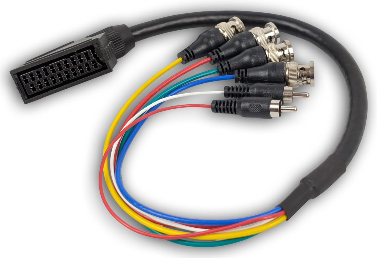 SCART to BNC Breakout Adapter Cable RGB / RBS for SONY PVM / BVM Monitor CSYNC