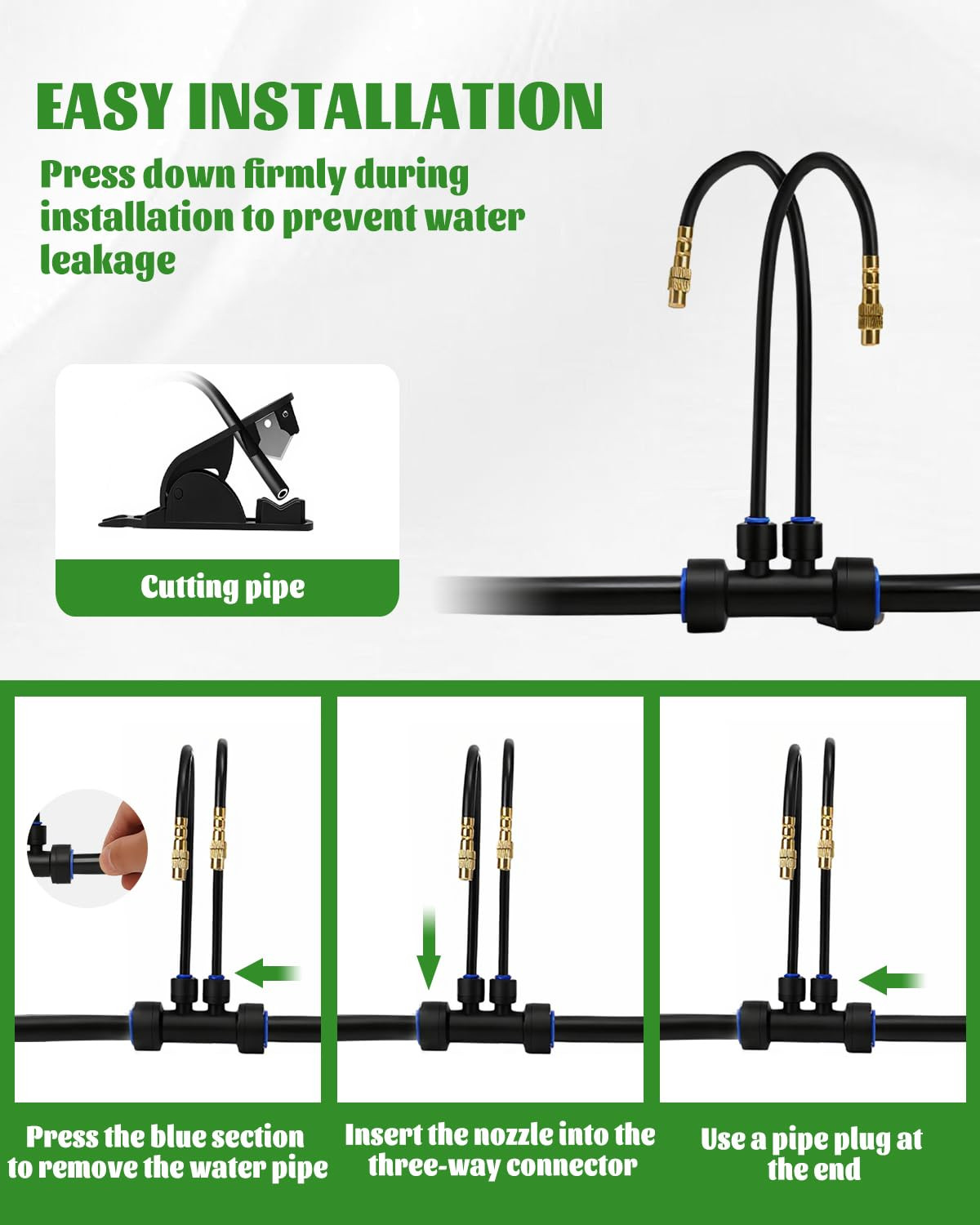 66FT Drip Irrigation System with 40 Nozzles, Automatic Drip Irrigation Kit, Gard
