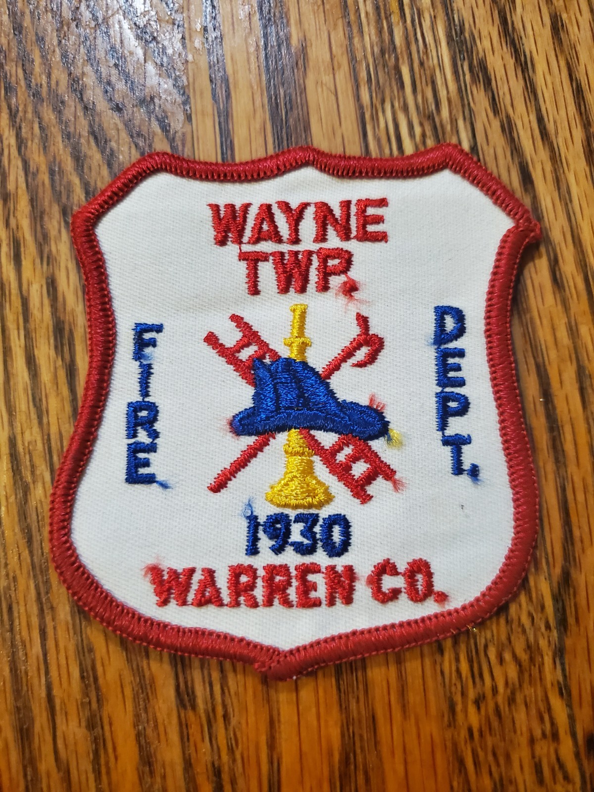 Vintage shoulder patch for the Wayne Township Fire Department in Warren County,