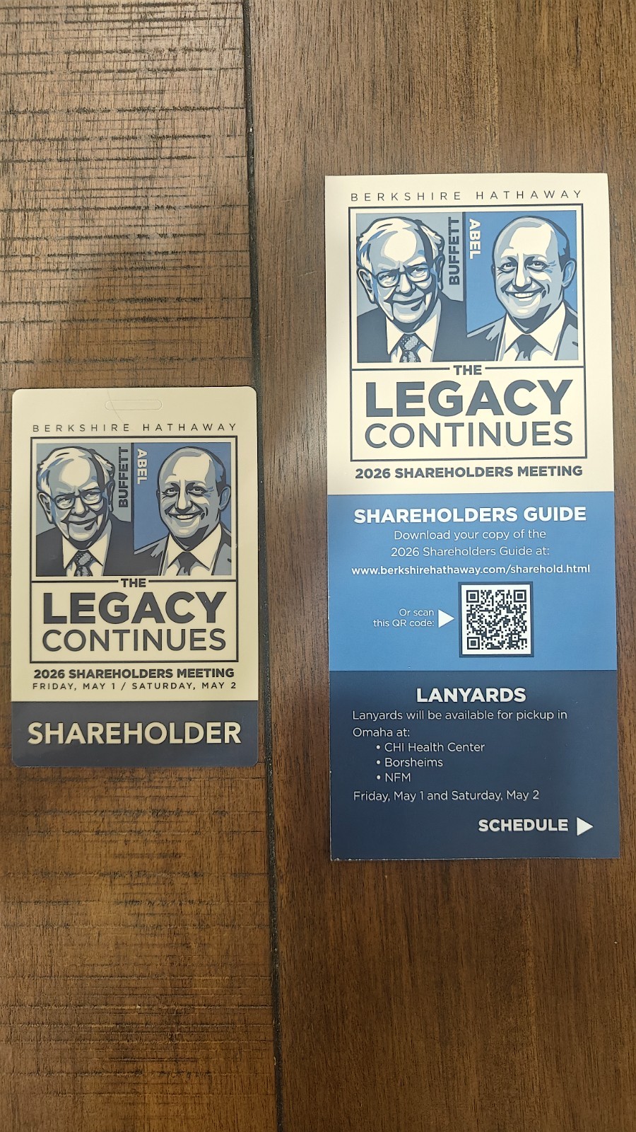 2026 BERKSHIRE HATHAWAY Annual Shareholder Meeting Credential Pass Ticket May 2