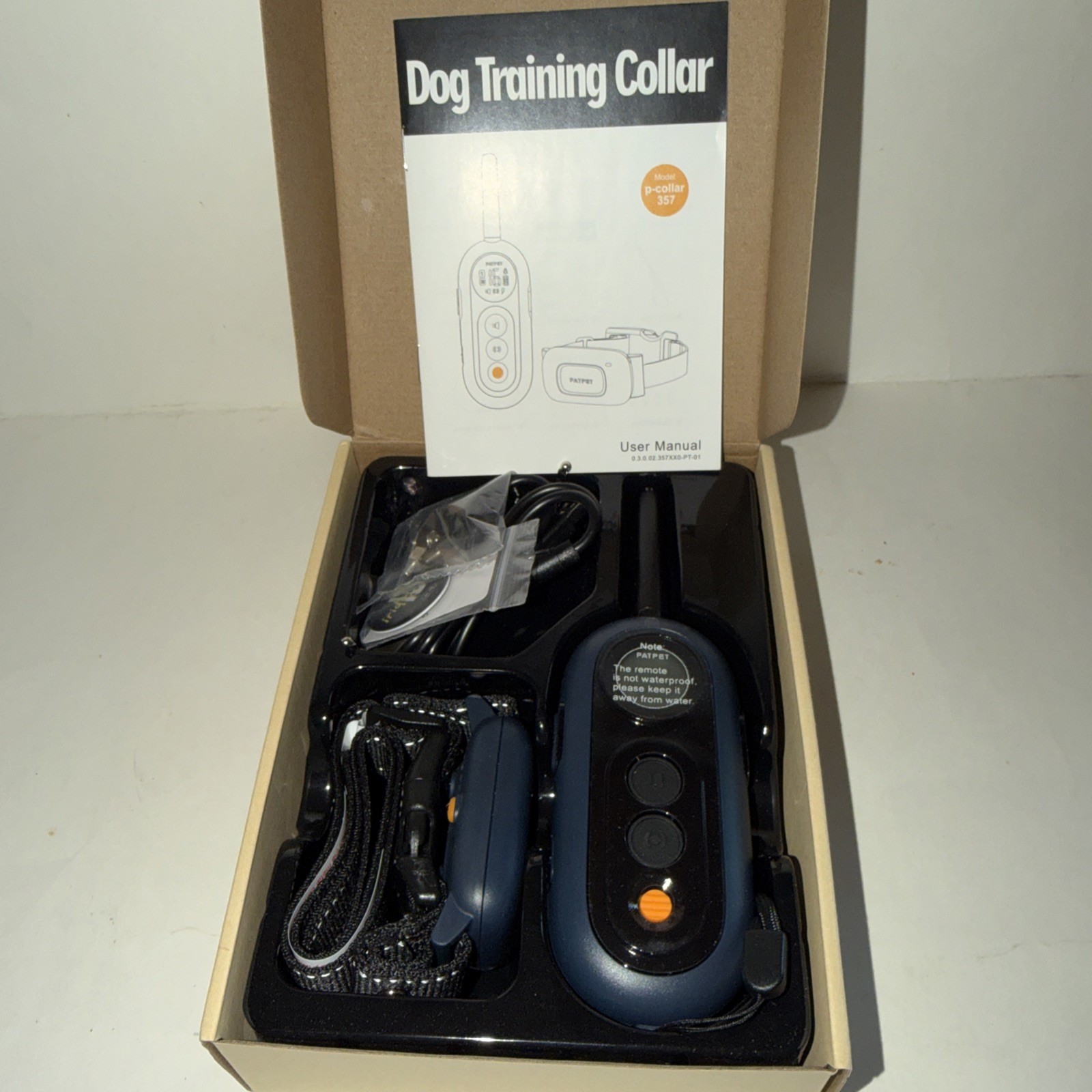 NIB PATPET Dog Training Collar with Remote Blue 1000 RMT