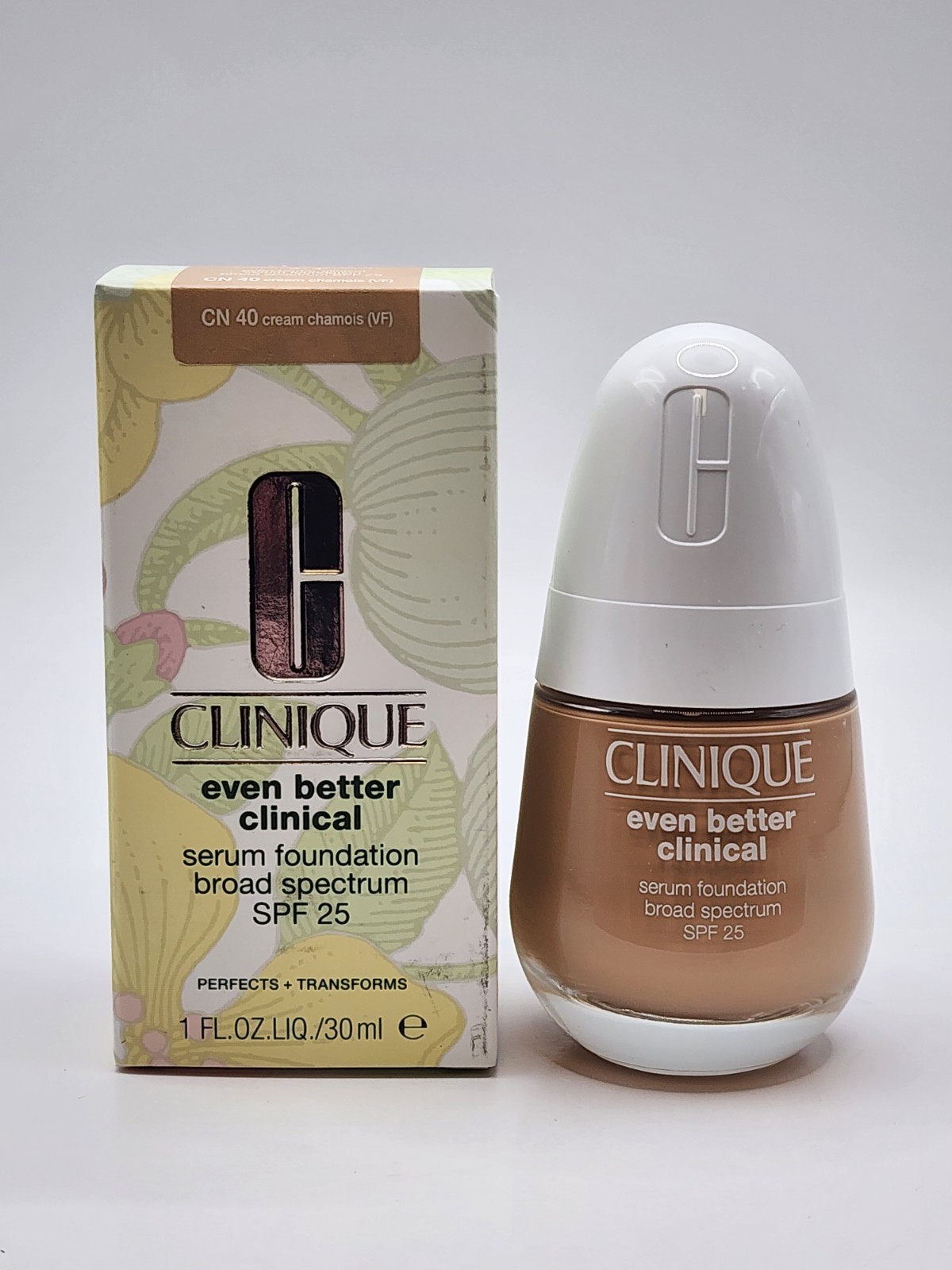 Clinique Even Better Clinical Serum Foundation CN40 Cream Chamois 1oz SPF 25 NEW