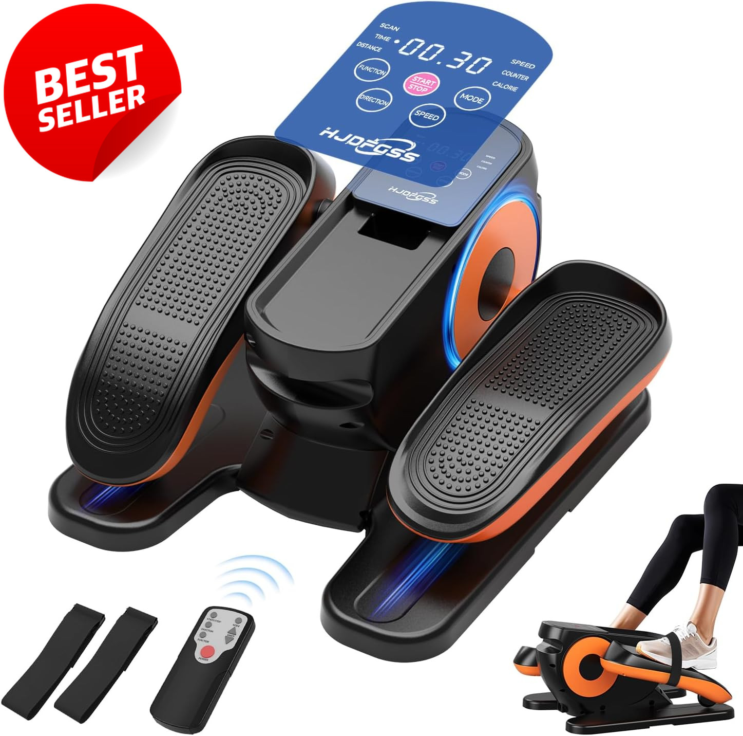 Under Desk Elliptical Machine 12 Speed Quiet Pedal Exerciser Remote Seniors - US