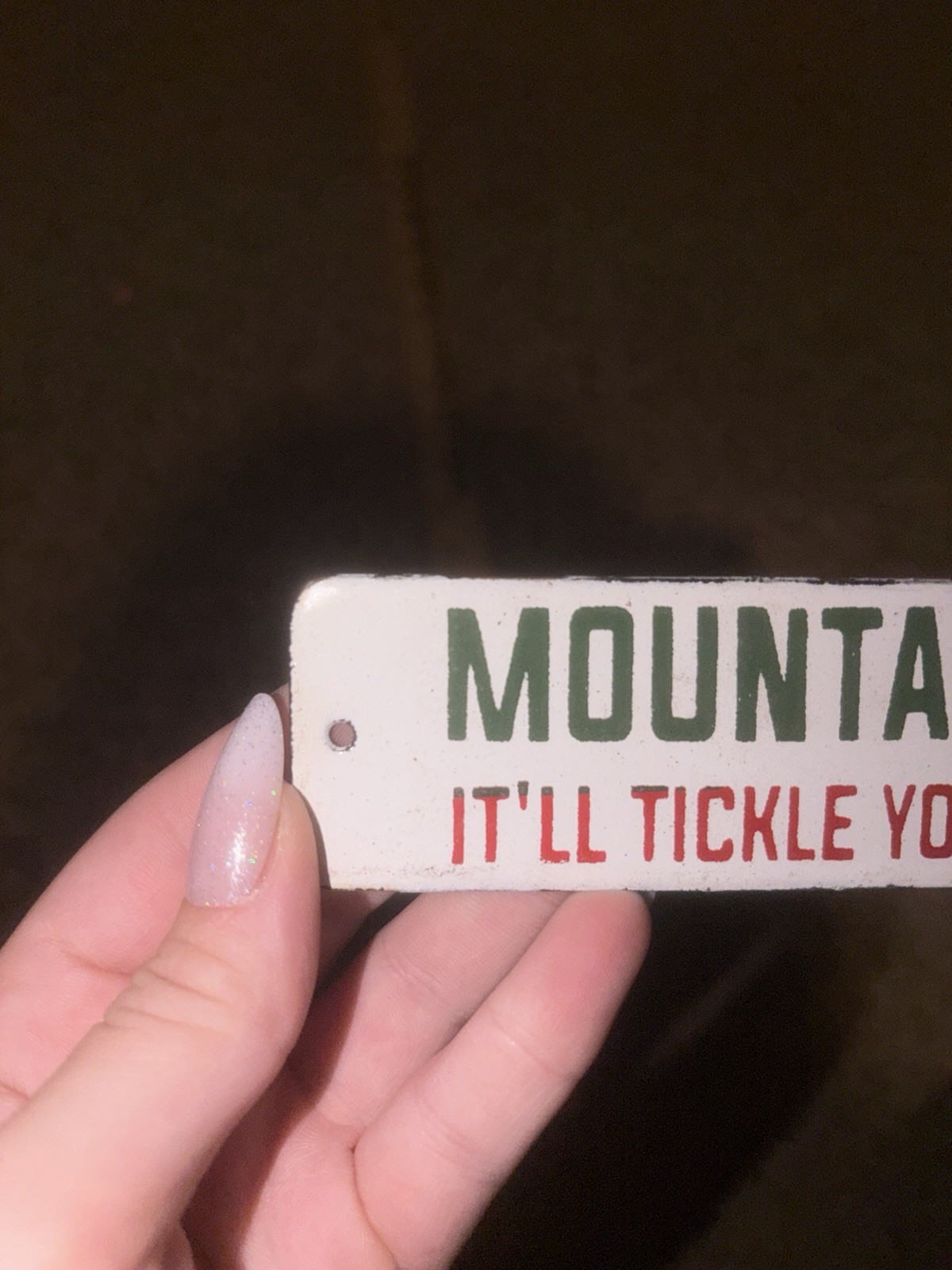 Porcelain Mountain Dew Crate Tag