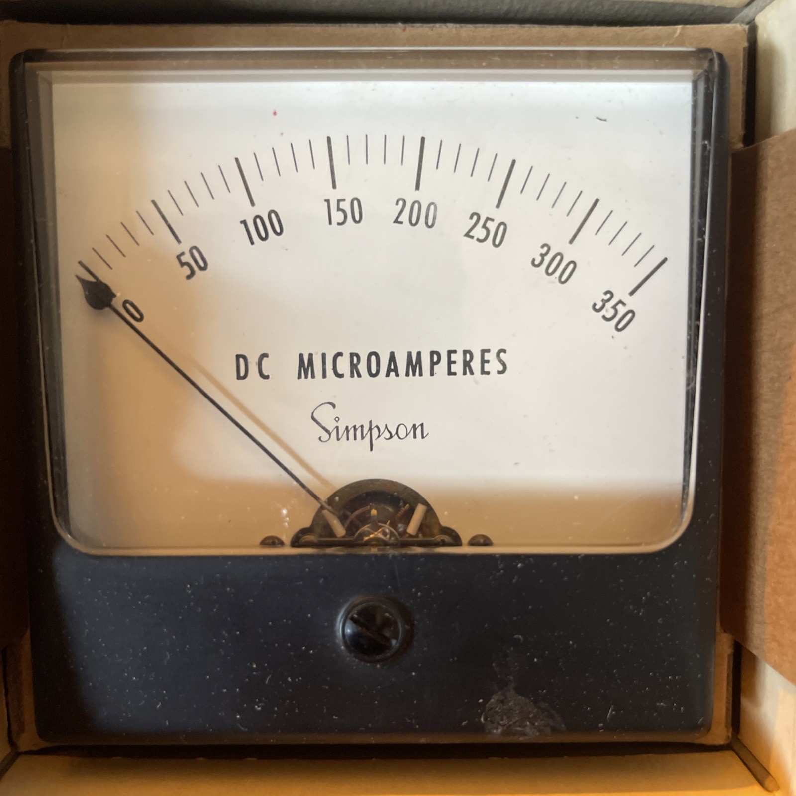 Simpson Model 8646 C 0-350 DC Microamperes Panel Meter RARE Good Condition CA
