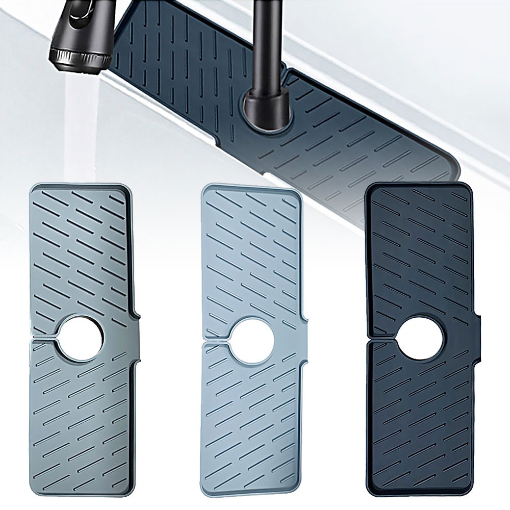 Silicone Faucet Splash Proof Mat Kitchen Guard Handle Drip Protector Catcher CW
