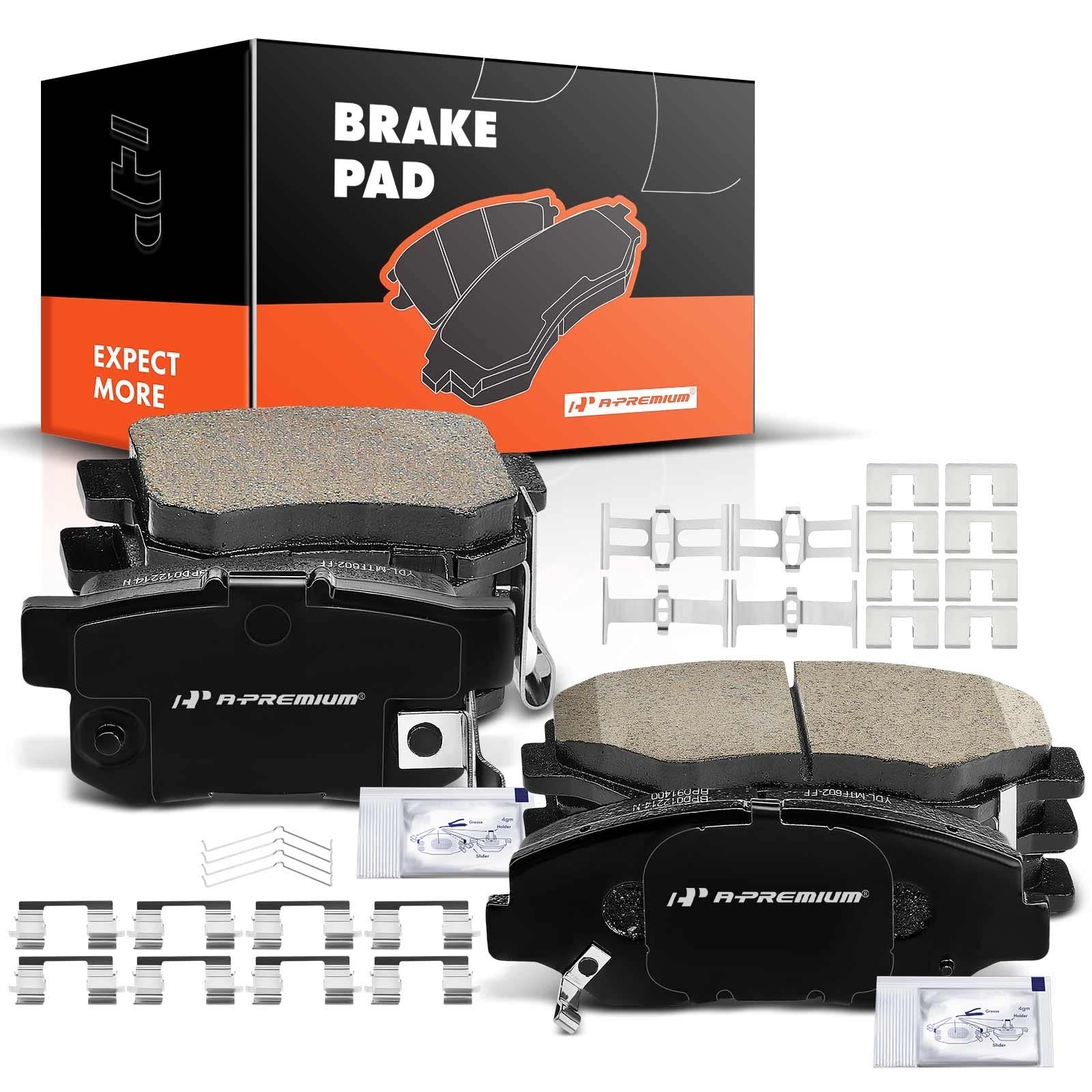 A-Premium Front and Rear Ceramic Brake Pads Set Compatible with Honda and Acu...