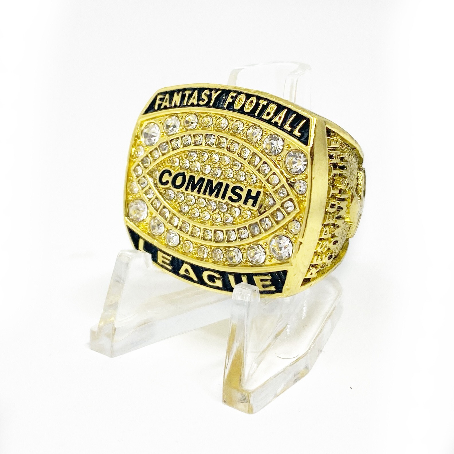 COMMISH Fantasy Football Championship Ring for League Commissioner Award 2025