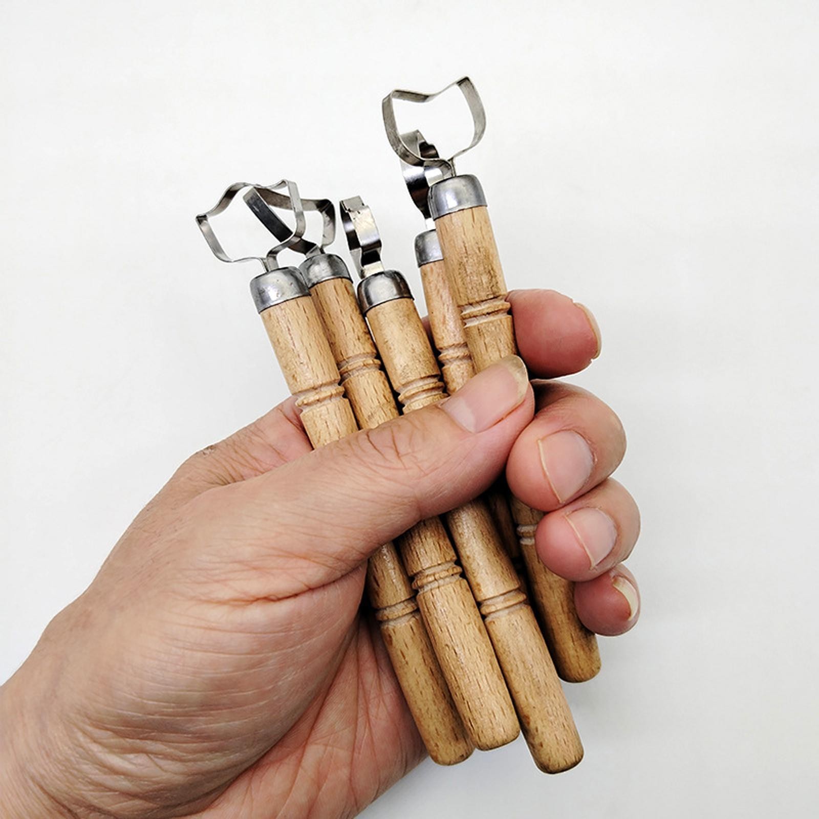5Pcs Pottery Handle Making Tool Wood Handle Ceramic Water