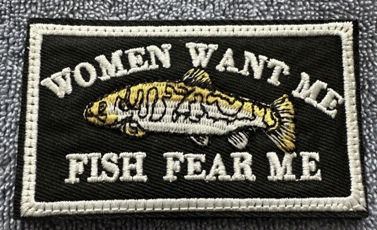 SPORT FISHING 2x3 Embroidered Morale Patch Hook Backing Brand New