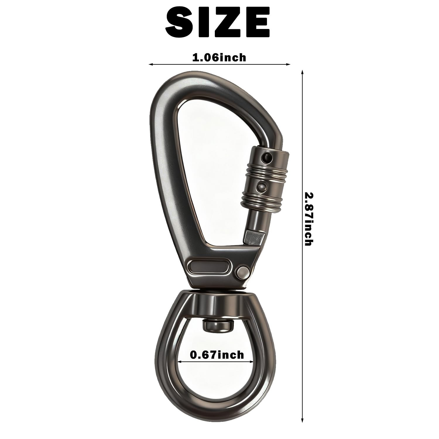 Locking Clip with Swivel, 2PCS Heavy Duty Secure Hook for Dog Leash, Harness,...