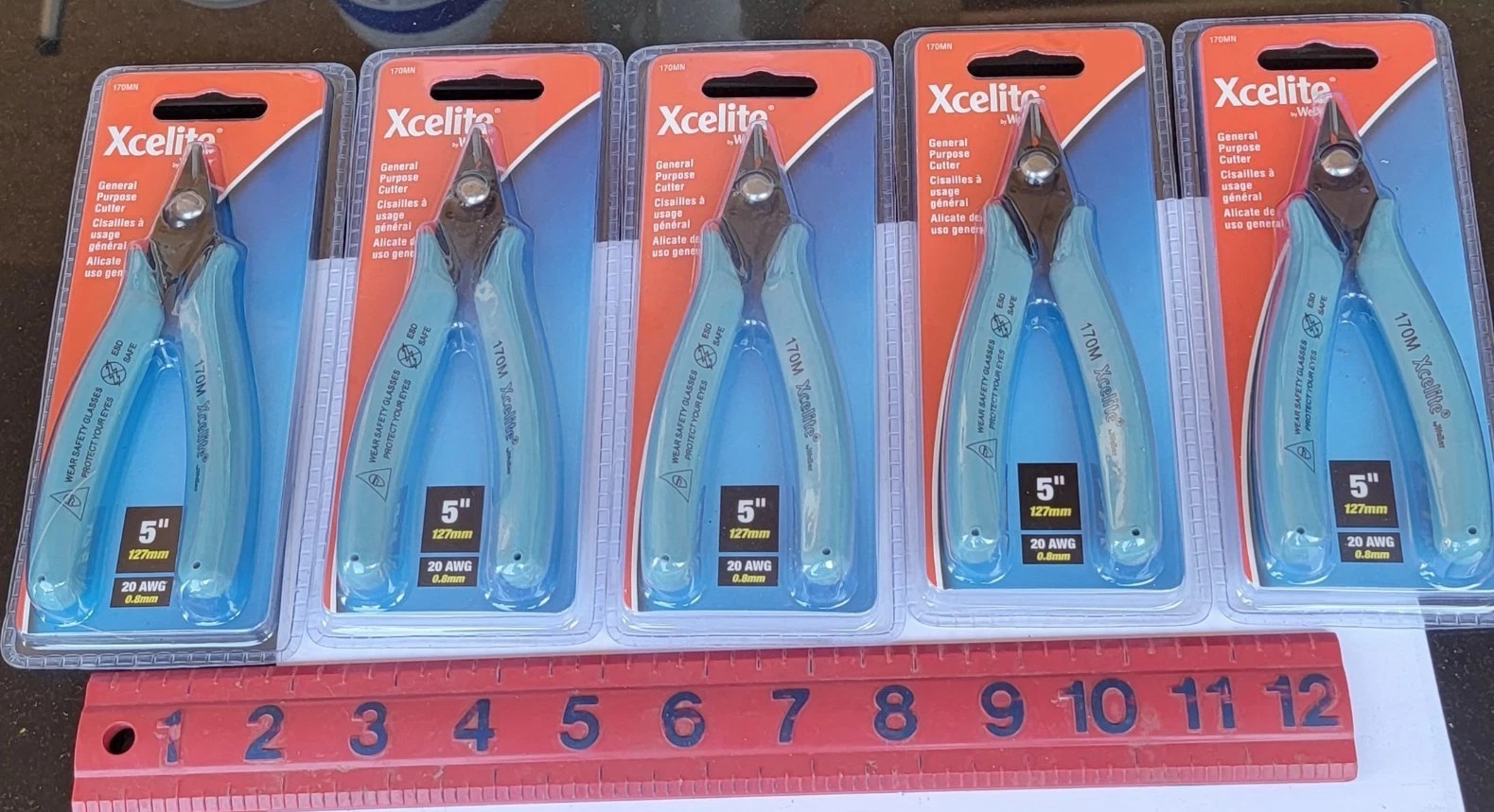 (5) Xcelite 170M General Purpose Shearcutter, Diagonal, Flush Jaw, 5" Length