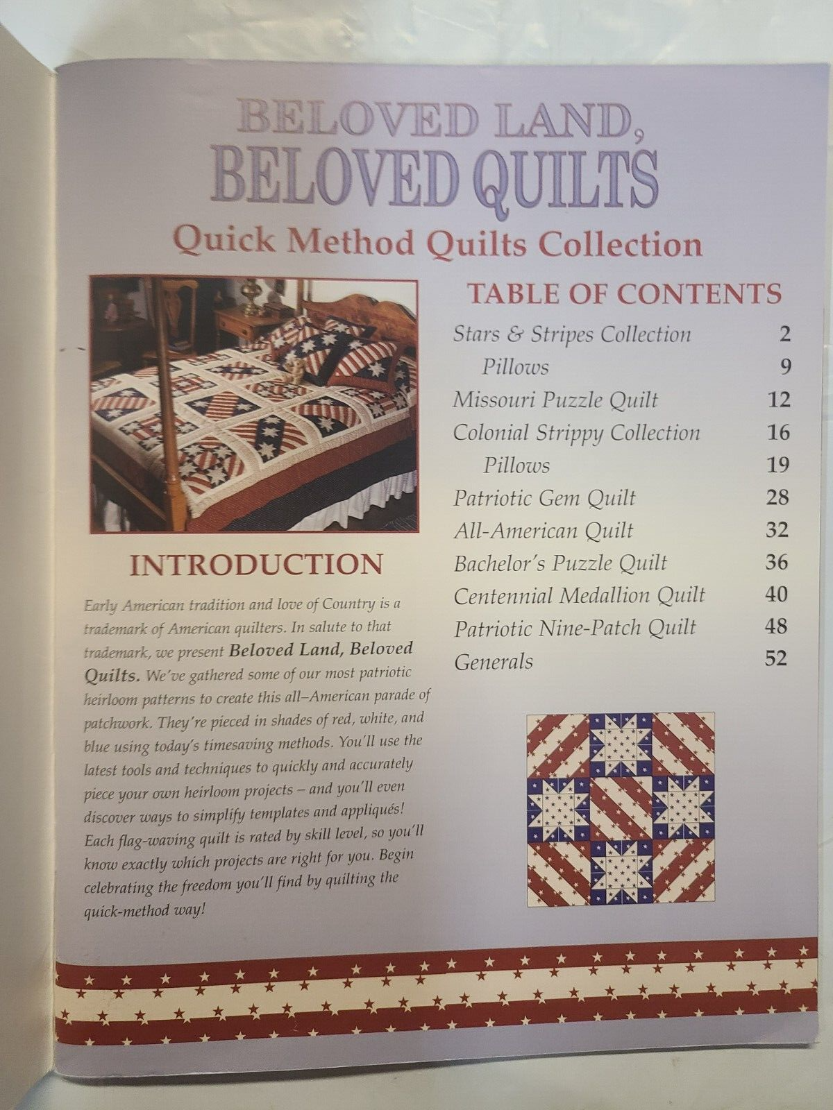 BELOVED LAND, BELOVED QUILTS / Quick Method Quilts Collection NEW