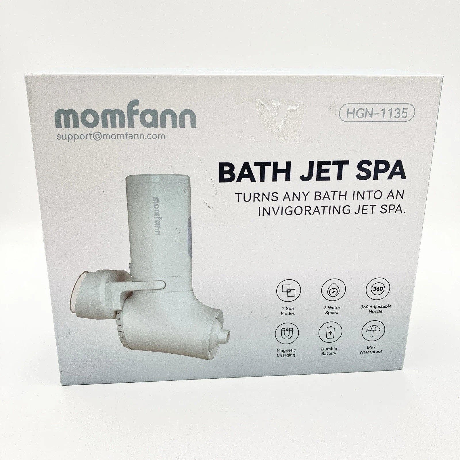 Momfann Bath Jet Spa Pink Open Box Cordless Tub Massager Tested w/ Box