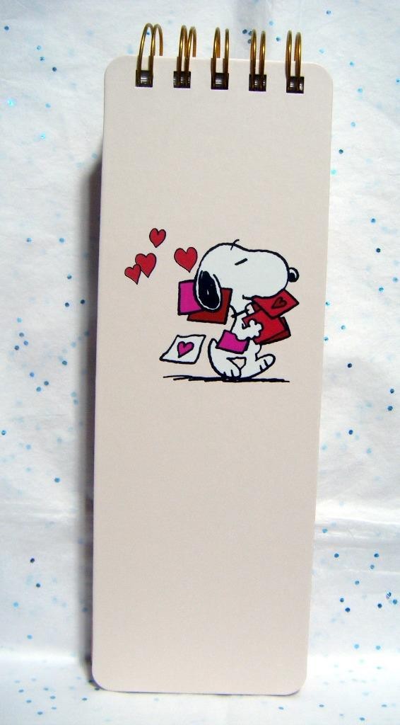 PEANUTS SNOOPY Valentine's Day SPIRAL Shopping Note Pad GRAPHIQUE NEW (1202)