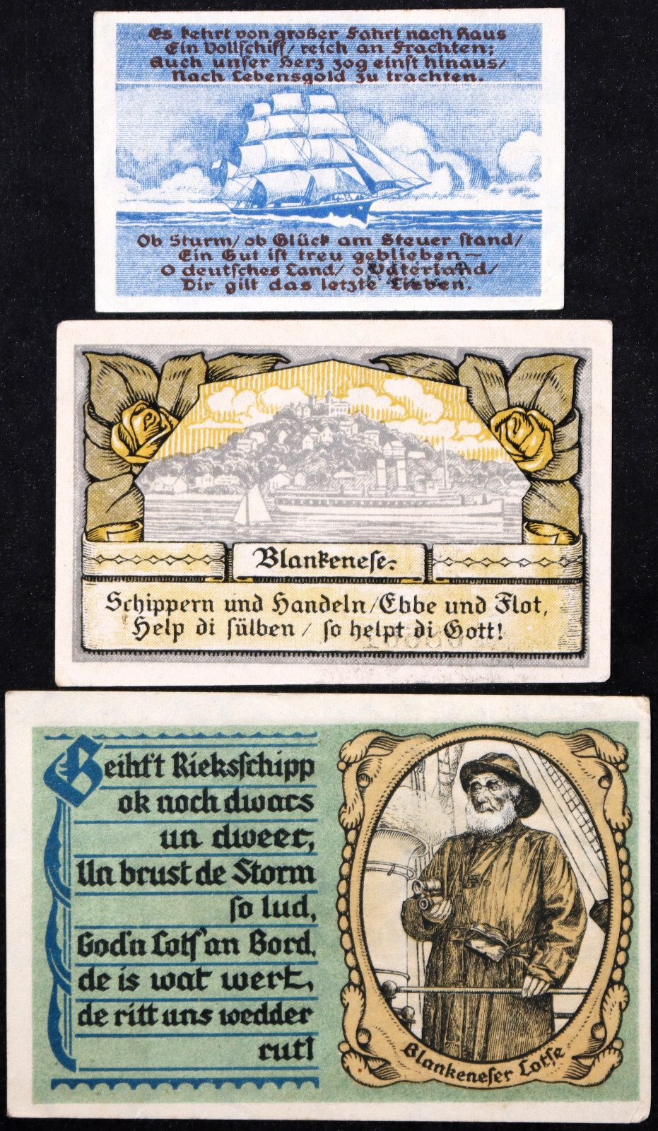 BLANKENESE 1921 "Sailing Ship, Sea Captain" Complete Series German Notgeld