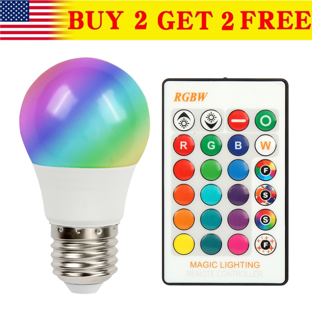 E27 RGB LED Light Bulb 16 Color Changing Magic RGBW Lamp Remote Control Colorful
