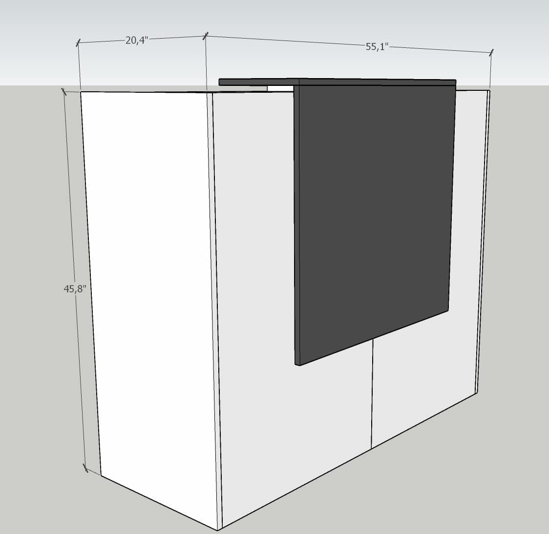 Reception Front Desk Counter Top, Laminate Desktop, Standing Table for Salon