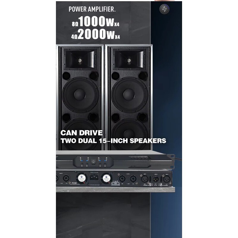 4 Channel Amplifier Professional Class D Digital Power Amplifier for Stage Dj