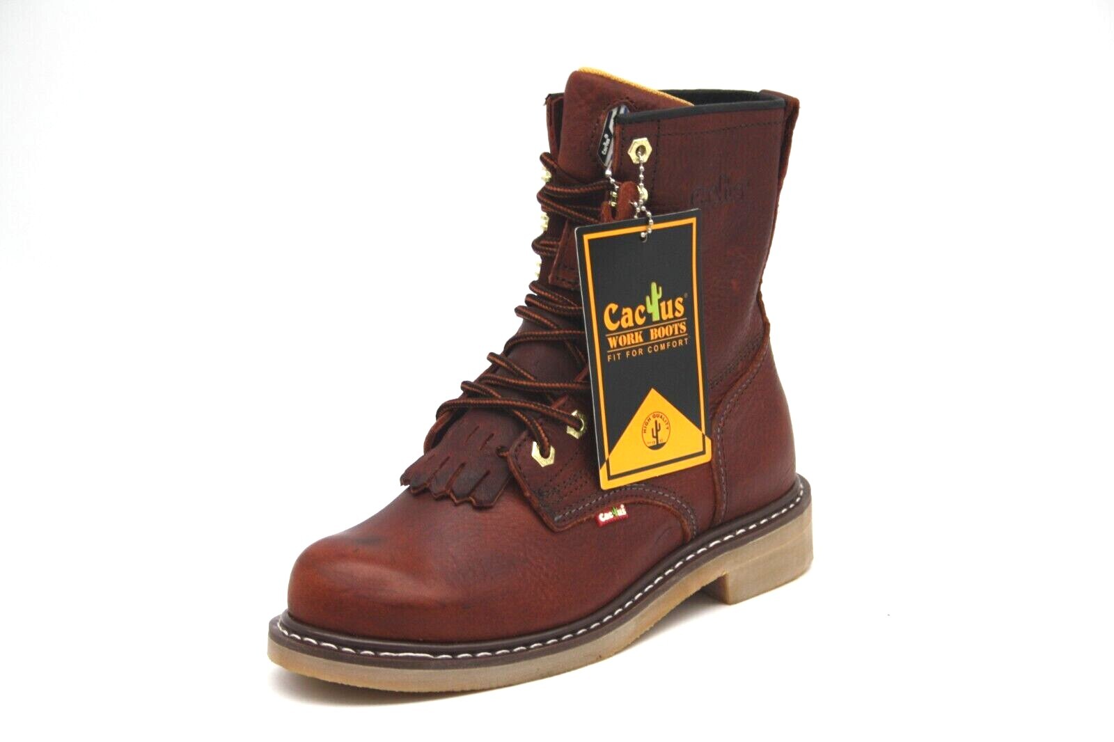 CACTUS FOOTWEAR WORK BOOT 8700 WINE OIL&SLIP RESISTANT MAXIUM COMFORT MEN'S