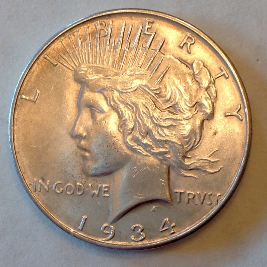 1934 D Peace Silver Dollar cd