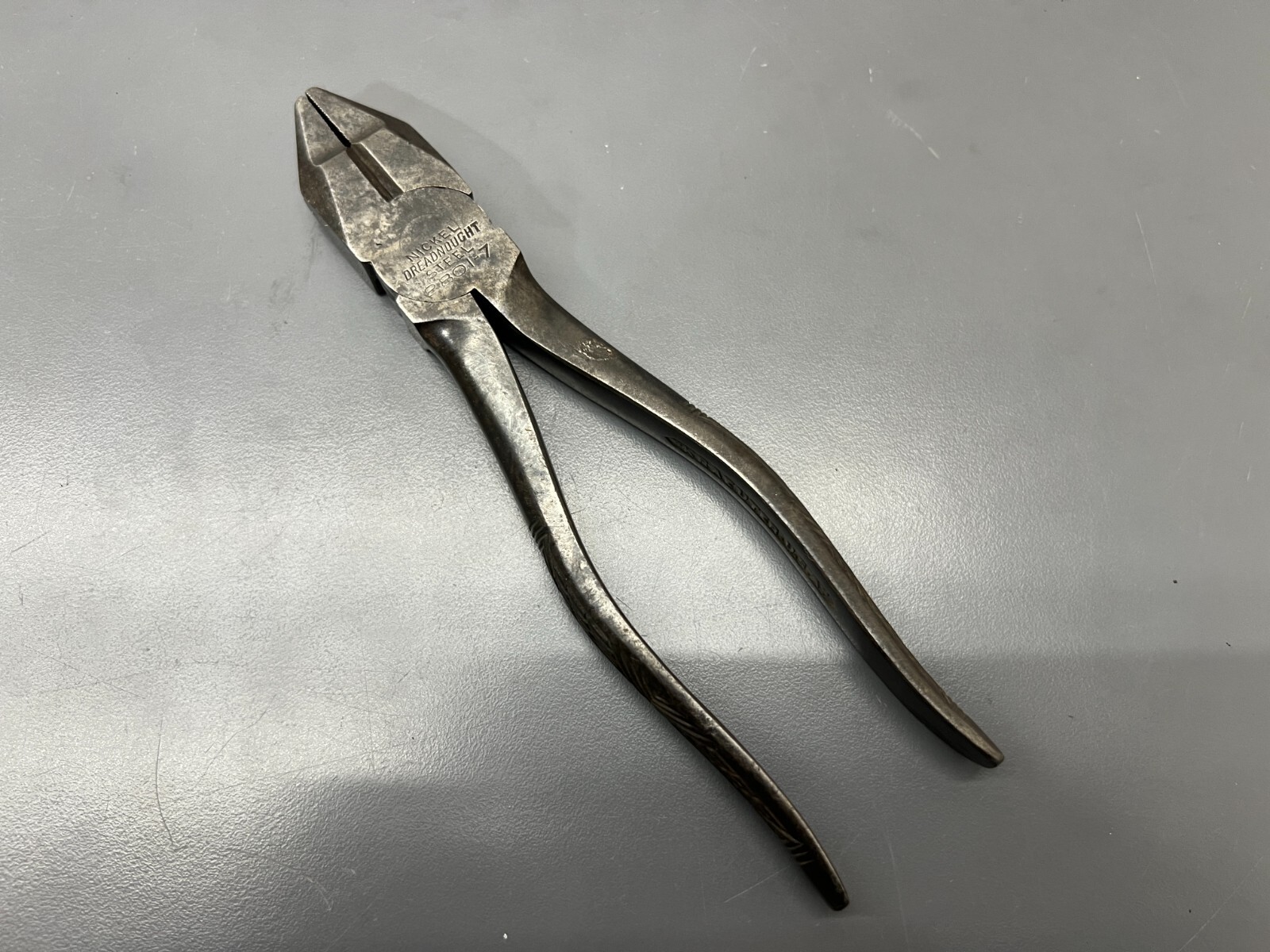 VINTAGE RARE KRAEUTER 2801-7 7" NICKEL DREADNOUGHT STEEL LINESMAN PLIERS VGC USA