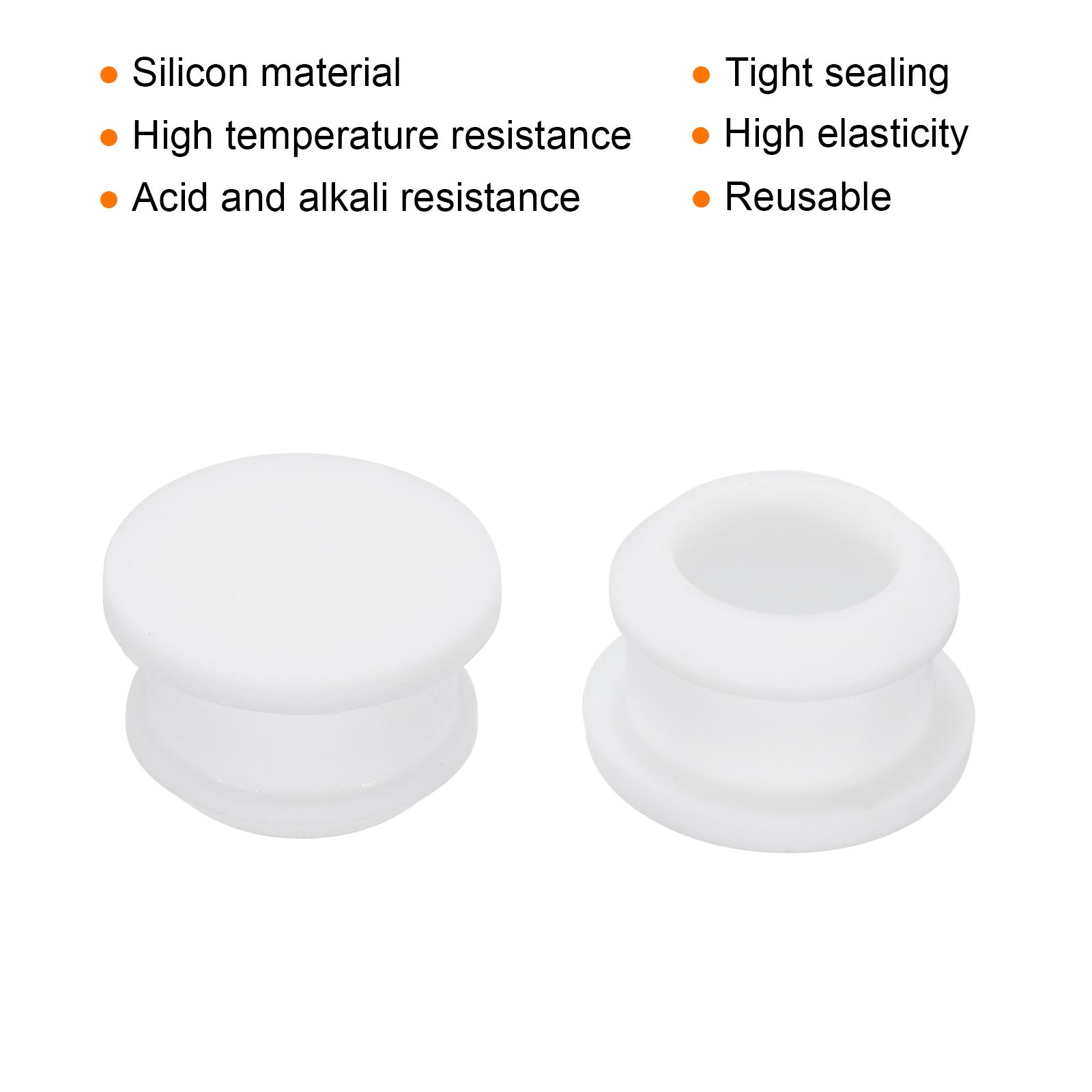 10pcs Silicone Hole Plugs Flush Type Panel Round Hole Plugs 14mm Diameter