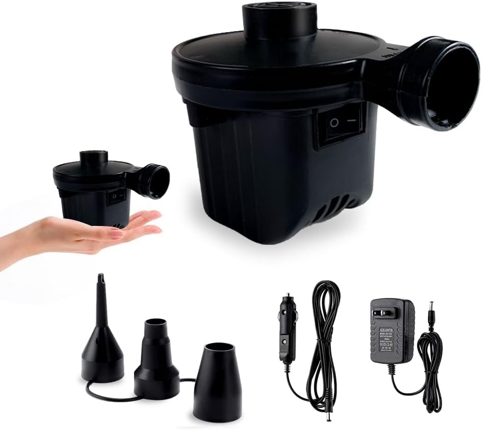 Electric Air Pump,Portable Quick-Fill Pump, Mattress Pump with Black
