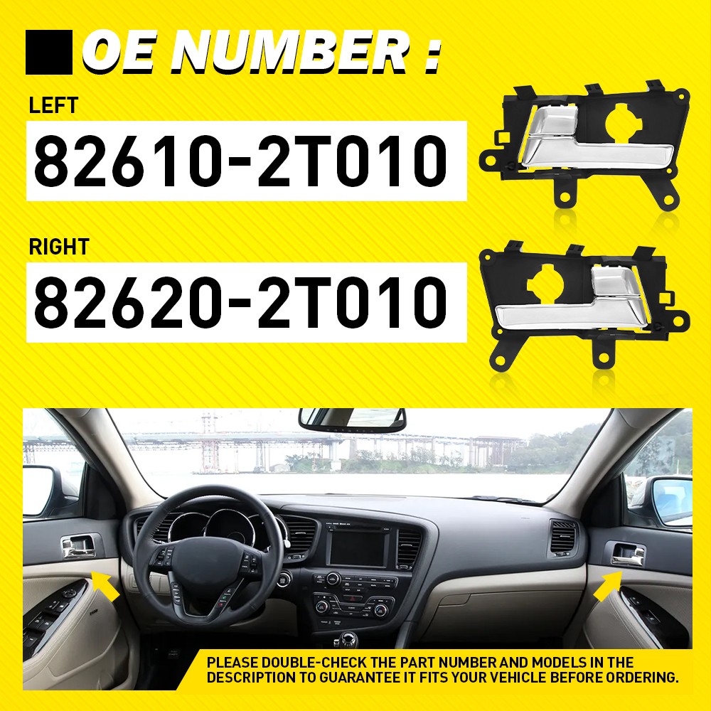 2PCS Interior Door Handle Front Driver & Passenger Side For Kia Optima 2011-2013