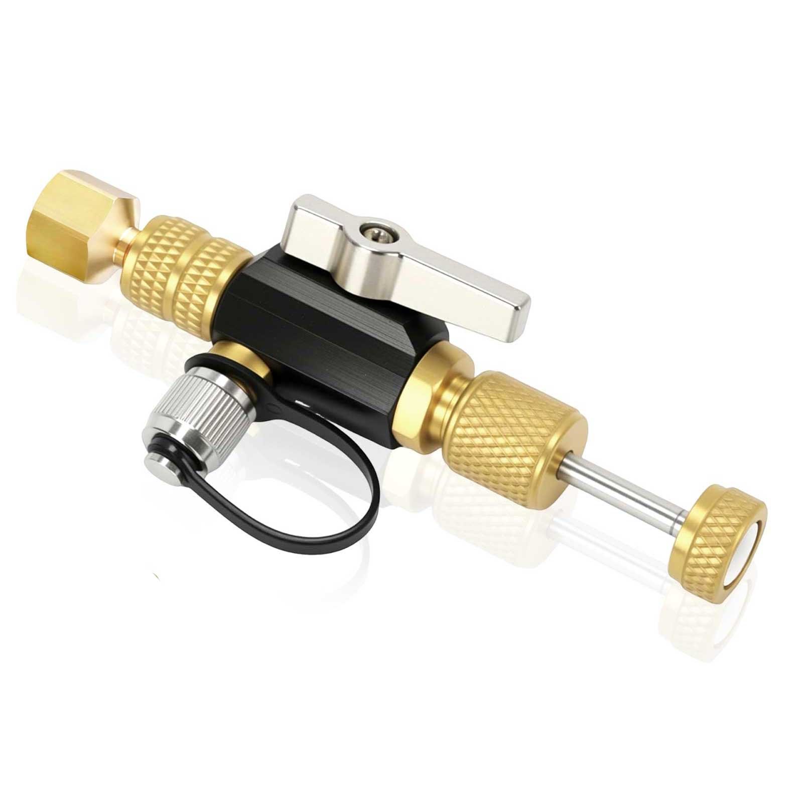 HVAC Valve Core Removal Tool 1/4" & 5/16" AC R1234yf R410A R32 R407 Vacuum Flow