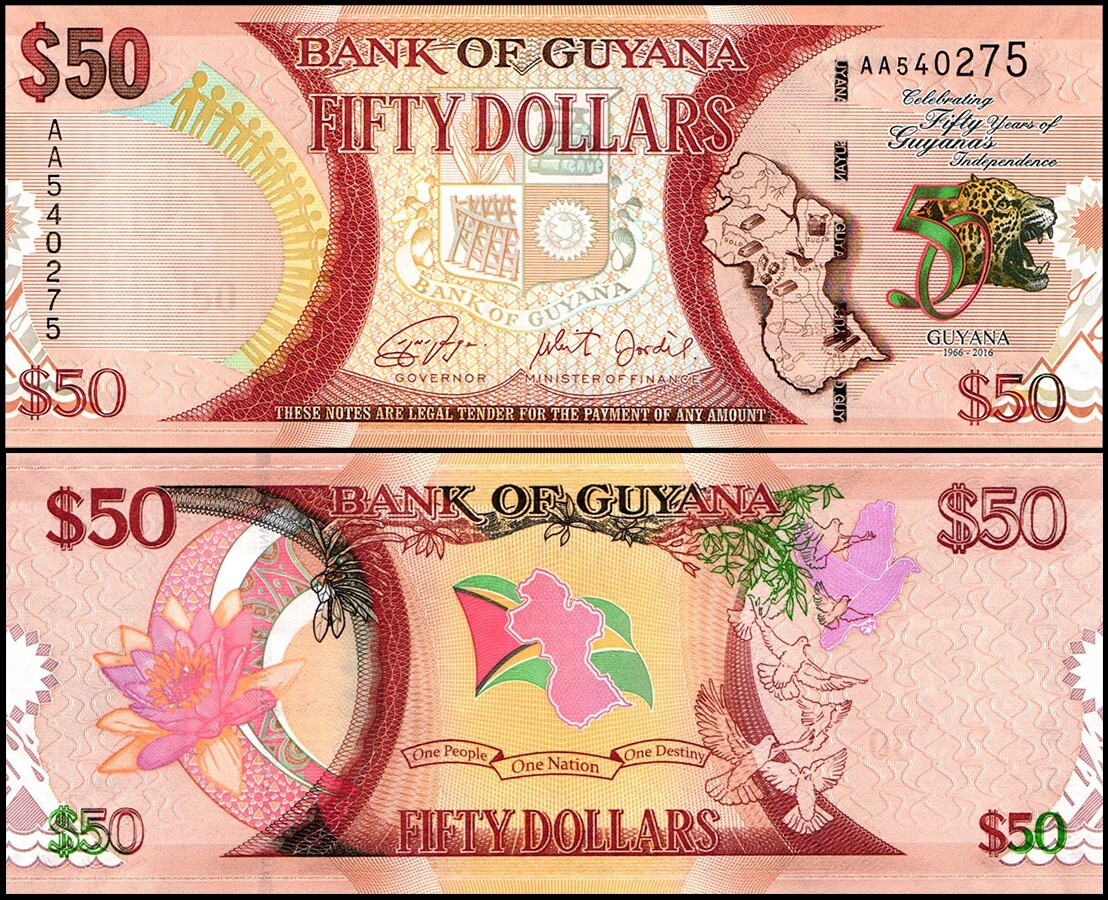Guyana 50 Dollars, 2016, P-41, UNC, Commemorative