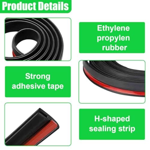 Auto Windshield Weatherstrip 1.7m Black