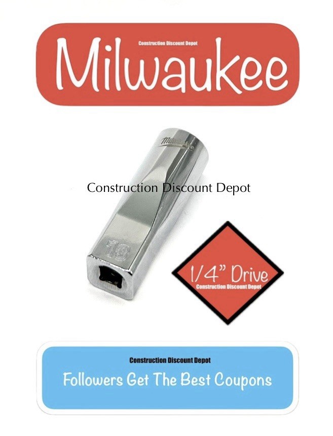 Milwaukee Tool 45-34-9051 1/4" In. Drive 13mm Metric 6-Point Deep Socket