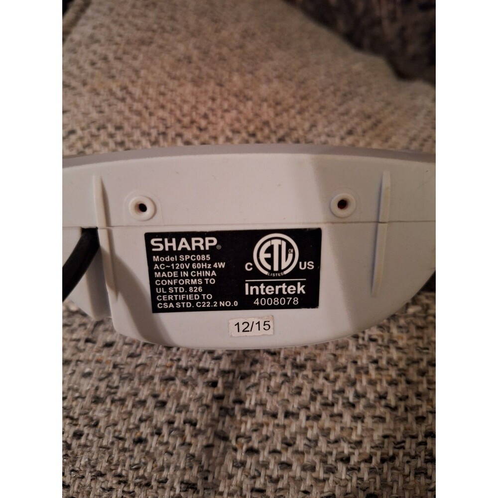 Sharp SPC085 Digital Alarm Clock Battery Backup White. Tested Works