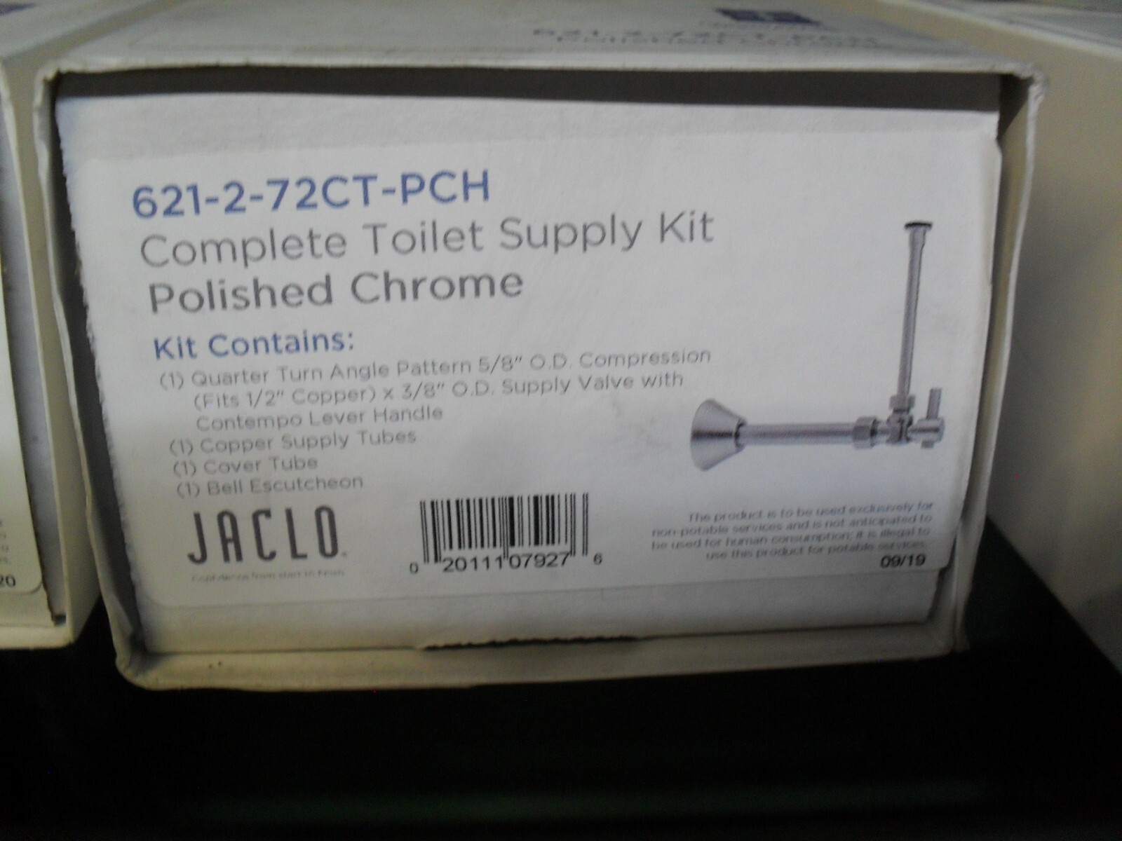 Jaclo 621-2-72CT-PCH 5/8"OD x 3/8" Od QT Angle Valve Toilet supply Chrome