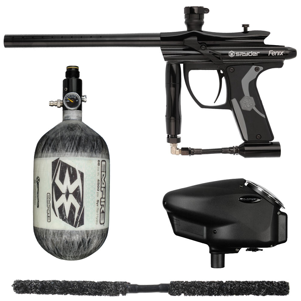 NEW Kingman Spyder Fenix Competition Paintball Gun Package Kit- BLACK W/ 68/4500