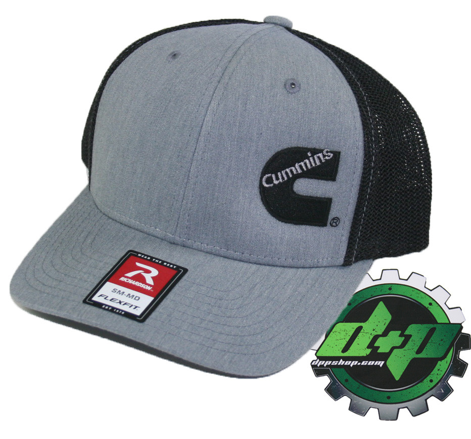 Cummins trucker hat richardson light denim Gray Black mesh flex fit sm/md
