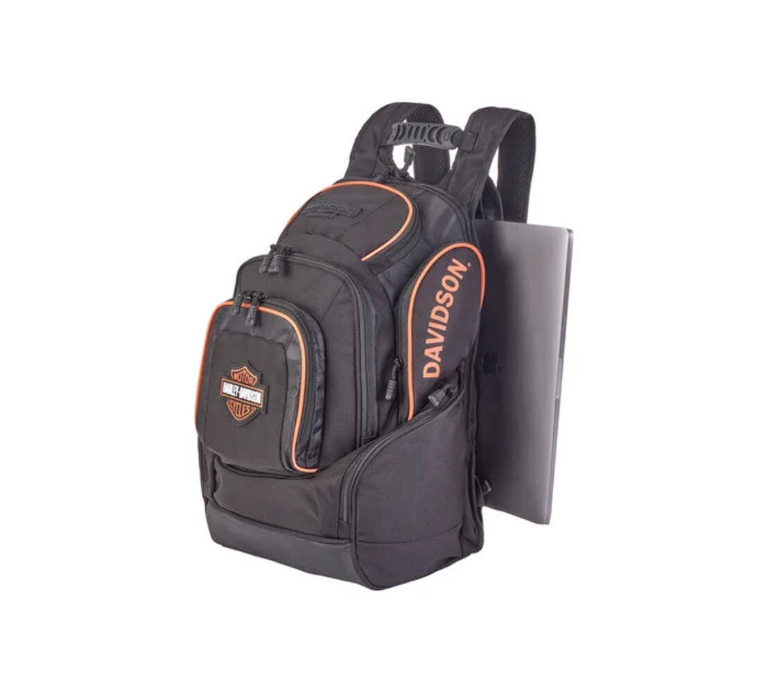 Harley-Davidson® Legend Backpack | Black with Orange