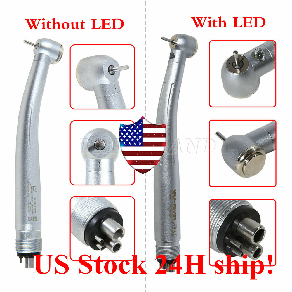 Type Dental High Speed (LED E-generator) Handpiece 4Hole Big Air Turbine US