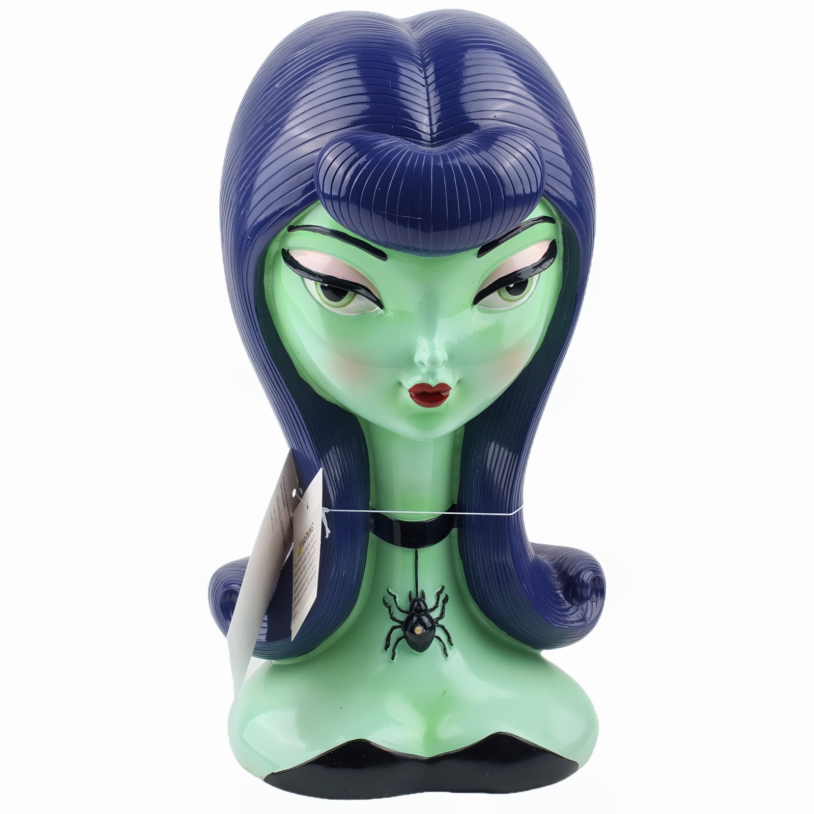 Bella Lux Witch Bust Head 13" LED Green Purple Frankenstein Monster Alien