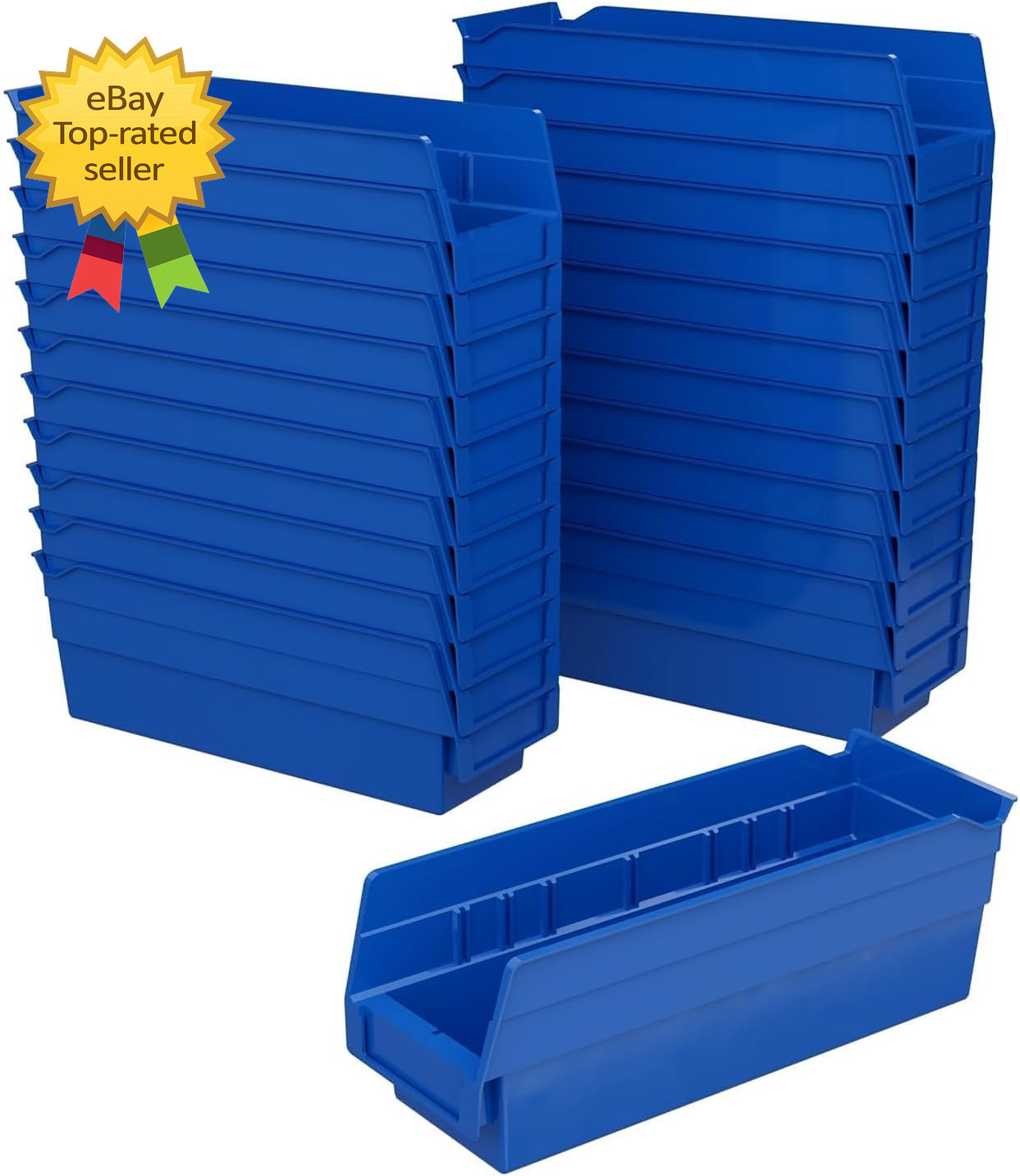 30120 Plastic Shelf Bins Heavy Duty Storage Bins for Garage Closet and Drawer Or