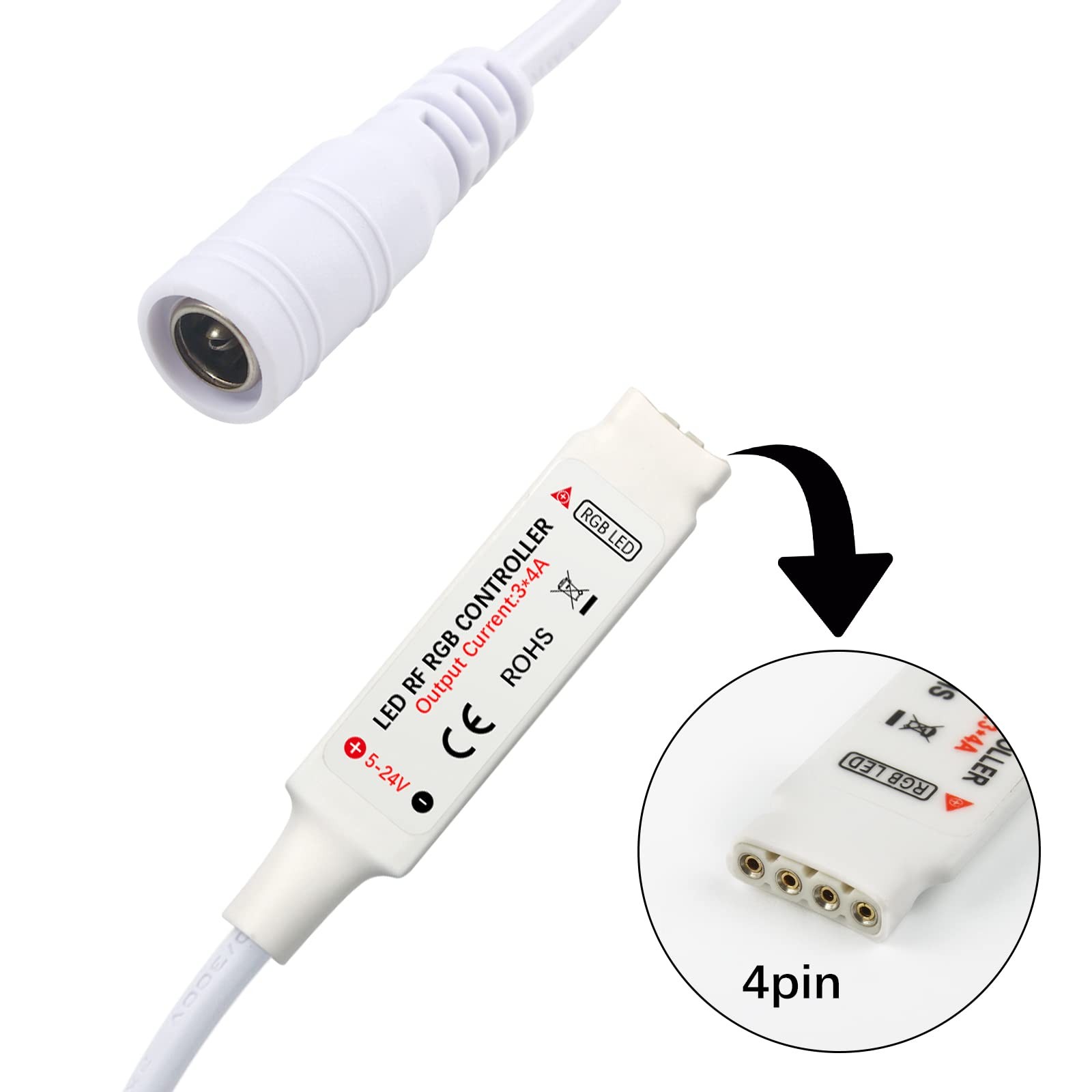 VIPMOON 17 Key RF Wireless Remote LED Controller, DC 5V/12V/24V Mini RGB